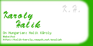 karoly halik business card
